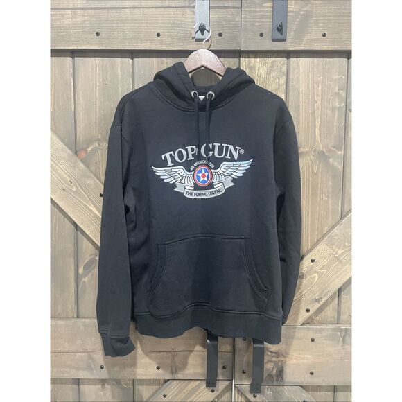 Top Gun "WINGS" Hoodie American Designed And Created Black‎ Men's Size M - Picture 3 of 10